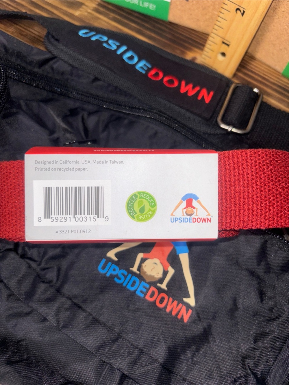 2 Cork Yoga Blocks & 2 Straps Red/blue Including Yoga Black Bag 5 Piece Set New - Picture 8 of 15